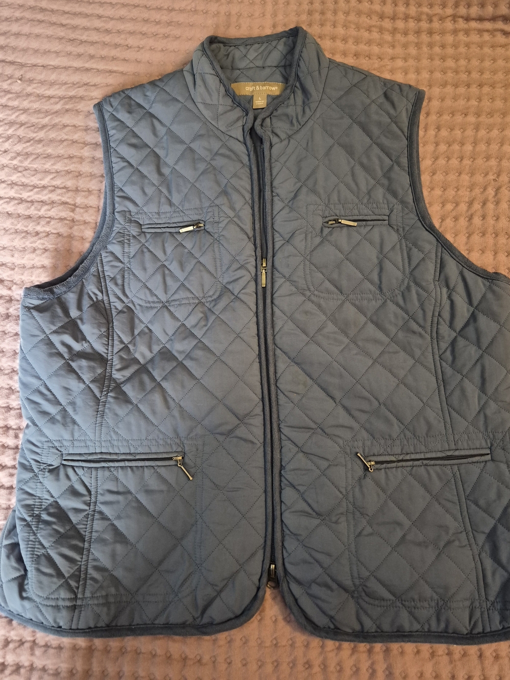 croft & barrow Quilted Vest in Blue Size Large Like New